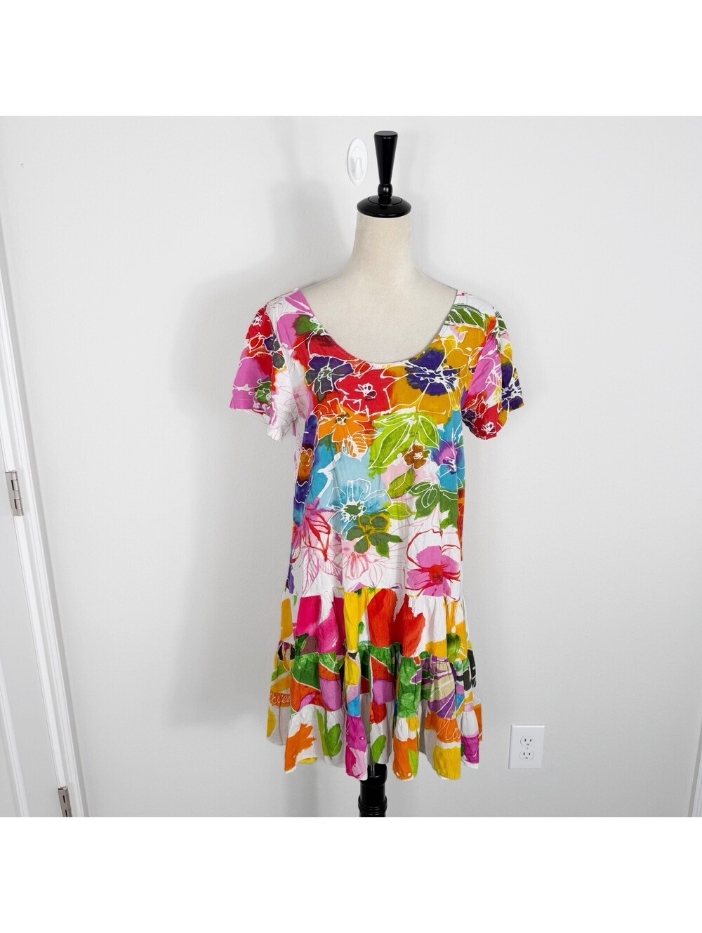 Jams World USA Hawaiian Floral Hattie Dress Women’s Small Tropical Colorful
